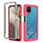 Custodia Silicone Trasparente Laterale 360 Gradi Cover ZJ1 per Samsung Galaxy A12 5G Rosa Caldo
