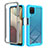 Custodia Silicone Trasparente Laterale 360 Gradi Cover ZJ1 per Samsung Galaxy A12 Cielo Blu