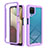 Custodia Silicone Trasparente Laterale 360 Gradi Cover ZJ1 per Samsung Galaxy A12 Lavanda