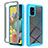 Custodia Silicone Trasparente Laterale 360 Gradi Cover ZJ1 per Samsung Galaxy A51 4G Cielo Blu