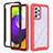 Custodia Silicone Trasparente Laterale 360 Gradi Cover ZJ1 per Samsung Galaxy A52 4G Rosso