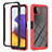 Custodia Silicone Trasparente Laterale 360 Gradi Cover ZJ1 per Samsung Galaxy F42 5G Rosso