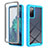 Custodia Silicone Trasparente Laterale 360 Gradi Cover ZJ1 per Samsung Galaxy S20 FE 4G Cielo Blu