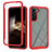 Custodia Silicone Trasparente Laterale 360 Gradi Cover ZJ1 per Samsung Galaxy S24 Plus 5G Rosso