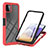 Custodia Silicone Trasparente Laterale 360 Gradi Cover ZJ2 per Samsung Galaxy A22 5G Rosso