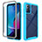 Custodia Silicone Trasparente Laterale 360 Gradi Cover ZJ3 per Motorola Moto G Play Gen 2 Cielo Blu