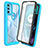 Custodia Silicone Trasparente Laterale 360 Gradi Cover ZJ3 per Motorola Moto G71 5G Cielo Blu