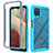 Custodia Silicone Trasparente Laterale 360 Gradi Cover ZJ3 per Samsung Galaxy A12 Cielo Blu