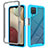 Custodia Silicone Trasparente Laterale 360 Gradi Cover ZJ3 per Samsung Galaxy A12 Nacho Cielo Blu