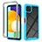 Custodia Silicone Trasparente Laterale 360 Gradi Cover ZJ3 per Samsung Galaxy A22 5G Cielo Blu