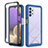 Custodia Silicone Trasparente Laterale 360 Gradi Cover ZJ3 per Samsung Galaxy A32 4G Blu