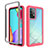 Custodia Silicone Trasparente Laterale 360 Gradi Cover ZJ3 per Samsung Galaxy A52s 5G Rosa Caldo