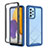 Custodia Silicone Trasparente Laterale 360 Gradi Cover ZJ3 per Samsung Galaxy A72 5G Blu