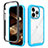 Custodia Silicone Trasparente Laterale 360 Gradi Cover ZJ4 per Apple iPhone 14 Pro Cielo Blu