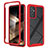 Custodia Silicone Trasparente Laterale 360 Gradi Cover ZJ4 per Samsung Galaxy A15 4G Rosso