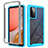 Custodia Silicone Trasparente Laterale 360 Gradi Cover ZJ4 per Samsung Galaxy A72 4G Cielo Blu
