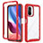 Custodia Silicone Trasparente Laterale 360 Gradi Cover ZJ4 per Xiaomi Mi 11i 5G Rosso