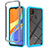 Custodia Silicone Trasparente Laterale 360 Gradi Cover ZJ4 per Xiaomi Redmi 9 India Cielo Blu