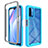 Custodia Silicone Trasparente Laterale 360 Gradi Cover ZJ4 per Xiaomi Redmi 9 Power Cielo Blu