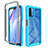 Custodia Silicone Trasparente Laterale 360 Gradi Cover ZJ4 per Xiaomi Redmi 9T 4G Cielo Blu