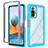 Custodia Silicone Trasparente Laterale 360 Gradi Cover ZJ4 per Xiaomi Redmi Note 10 Pro Max Cielo Blu