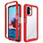 Custodia Silicone Trasparente Laterale 360 Gradi Cover ZJ4 per Xiaomi Redmi Note 10S 4G Rosso