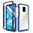 Custodia Silicone Trasparente Laterale 360 Gradi Cover ZJ4 per Xiaomi Redmi Note 9 Pro Blu