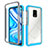 Custodia Silicone Trasparente Laterale 360 Gradi Cover ZJ4 per Xiaomi Redmi Note 9 Pro Cielo Blu