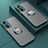 Custodia Silicone Trasparente Laterale con Magnetico Anello Supporto T01 per Xiaomi Poco F3 5G Verde