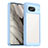 Custodia Silicone Trasparente Laterale Cover J01S per Google Pixel 8 5G Cielo Blu