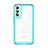 Custodia Silicone Trasparente Laterale Cover M03 per Samsung Galaxy S21 FE 5G Ciano