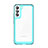 Custodia Silicone Trasparente Laterale Cover M03 per Samsung Galaxy S23 Plus 5G Ciano
