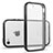 Custodia Silicone Trasparente Laterale per Apple iPhone 4 Nero