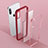 Custodia Silicone Trasparente Specchio Laterale 360 Gradi T08 per Apple iPhone X Rosso