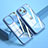 Custodia Silicone Trasparente Specchio Laterale Cover M04 per Apple iPhone 14 Plus Blu