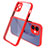 Custodia Silicone Trasparente Specchio Laterale Cover M05 per Apple iPhone 12 Rosso