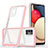 Custodia Silicone Trasparente Specchio Laterale Cover MQ1 per Samsung Galaxy A03s Oro Rosa
