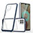 Custodia Silicone Trasparente Specchio Laterale Cover MQ1 per Samsung Galaxy A12 5G Blu