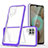 Custodia Silicone Trasparente Specchio Laterale Cover MQ1 per Samsung Galaxy A12 5G Viola
