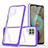 Custodia Silicone Trasparente Specchio Laterale Cover MQ1 per Samsung Galaxy F12 Viola