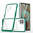 Custodia Silicone Trasparente Specchio Laterale Cover MQ1 per Samsung Galaxy M12 Verde