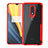 Custodia Silicone Trasparente Specchio Laterale Cover per OnePlus 7 Rosso