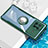 Custodia Silicone Trasparente Ultra Slim Cover Morbida con Magnetico Anello Supporto BH1 per Vivo X Note Verde