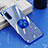Custodia Silicone Trasparente Ultra Slim Cover Morbida con Magnetico Anello Supporto per Sony Xperia 10 III SOG04 Blu
