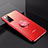 Custodia Silicone Trasparente Ultra Slim Cover Morbida con Magnetico Anello Supporto S01 per Huawei Honor V30 5G Rosso