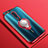 Custodia Silicone Trasparente Ultra Slim Cover Morbida con Magnetico Anello Supporto S01 per Oppo Reno 10X Zoom Rosso