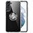 Custodia Silicone Trasparente Ultra Slim Cover Morbida con Magnetico Anello Supporto S01 per Samsung Galaxy S22 Plus 5G