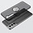 Custodia Silicone Trasparente Ultra Slim Cover Morbida con Magnetico Anello Supporto S02 per Samsung Galaxy S23 5G Grigio