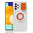Custodia Silicone Trasparente Ultra Slim Cover Morbida con Supporto S01 per Samsung Galaxy A52 4G Arancione