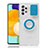 Custodia Silicone Trasparente Ultra Slim Cover Morbida con Supporto S01 per Samsung Galaxy A52 5G Cielo Blu